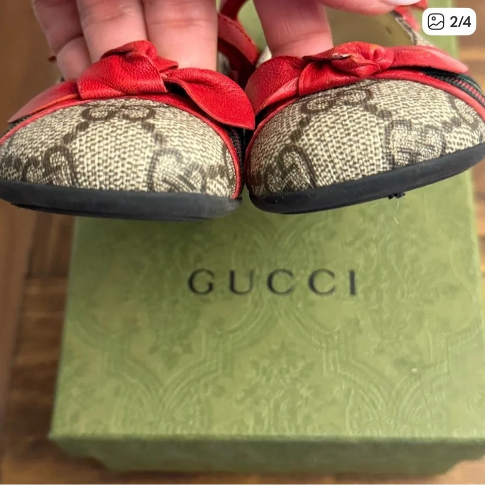 Gucci Kids Red and Tan Dress Shoes - Picture 2 of 4